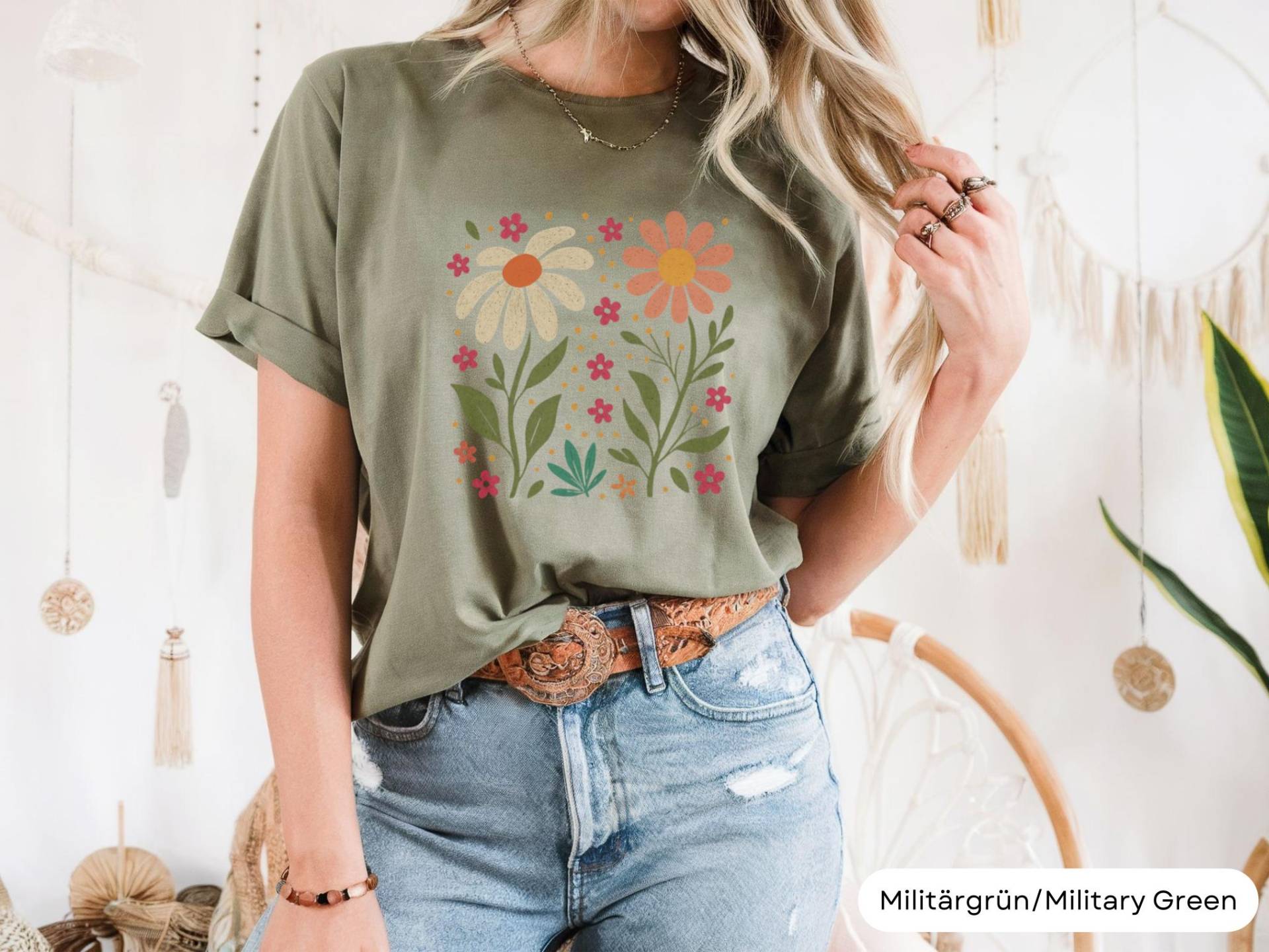 Wildblumen T-Shirt, Vintage Blumen Shirt, Geschenk Für Frauen, Damenhemden, Beste Freundin G von LiebevollGeschenkeDE
