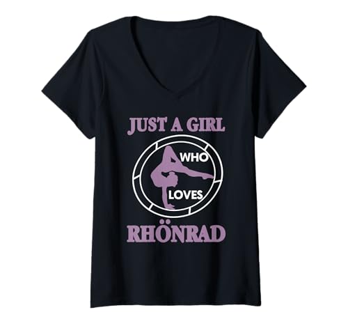 Damen Stolze Frau Rhönrad Turnen Rad Akrobatik T-Shirt mit V-Ausschnitt von Liebhaber Von Rhönradturnen Und Sport