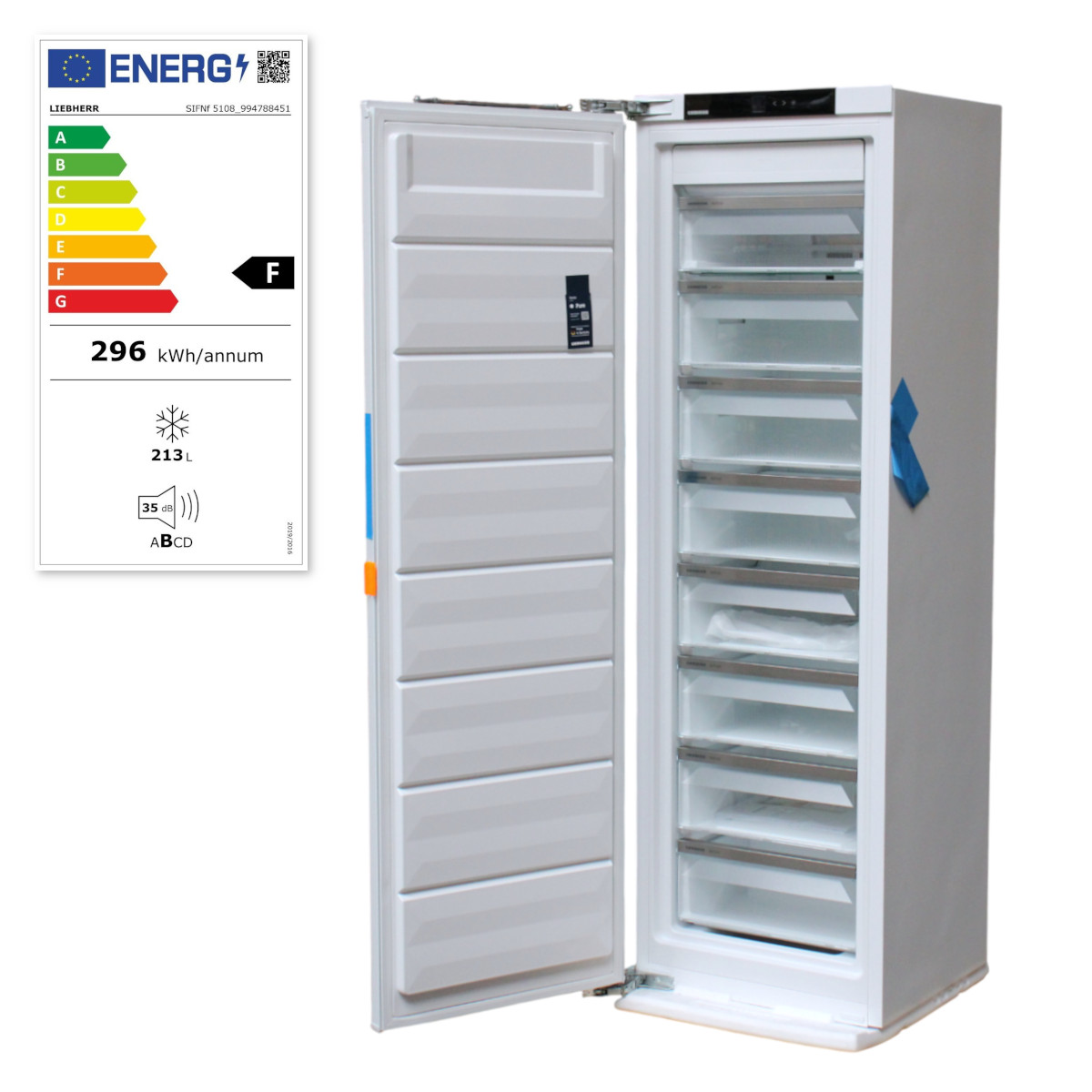 Liebherr SIFNf 5108-20 Pure Einbau Gefrierschrank 56cm breit 213L NoFrost von Liebherr