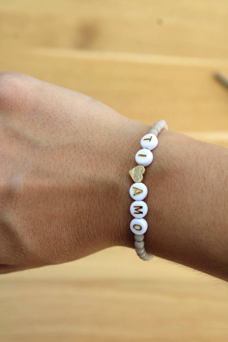 Perlenarmband Italien Style Gold Elastisch von Lieblichbaendchen