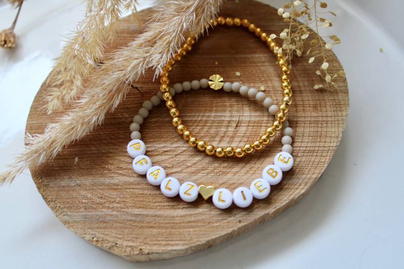 Perlenarmband Pfalz Begriffe Pfalzliebe Handgemacht von Lieblichbaendchen