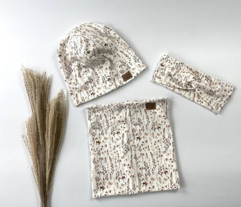 Beanie Stirnband Loop Trockenblumen von LieblichkeitenManufa