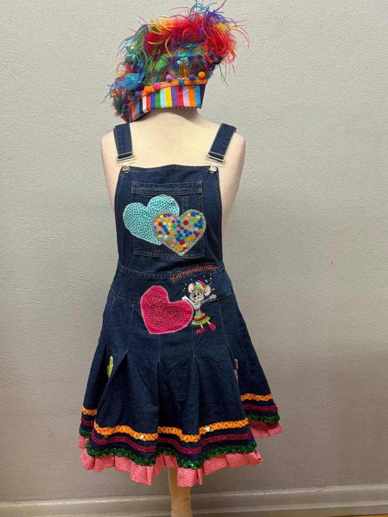 Köln Latzkleid, Kleid Karneval, Fasching. Gr.s.unikat Upcycling. Mottoparty. Stickerei. Top Lieblingskostüm Taille 95 cm. Bitte Nachmesse von Lieblingskostuem
