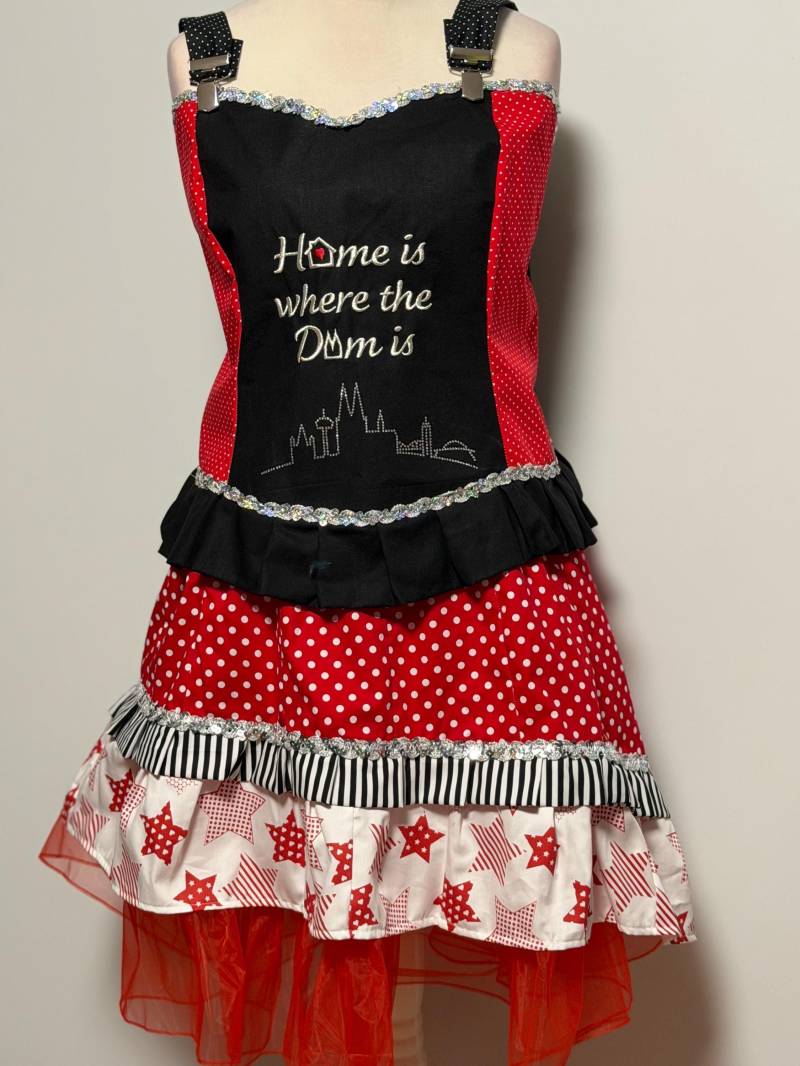 Vokuhila Rock Größe 44 -Außergewöhnlich Ich Liebe Bunt - Verrückt in Köln Lieblingskostüm Nur Der Rock Unikat Groß von Lieblingskostuem