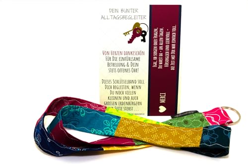 Lieblingsmanufaktur einzigartiges Geschenk Hebamme | von Herzen Dankeschön | Schlüsselband Hebamme Geschenk mit Karte & Botschaft einfach Danke sagen - leuchtendes Dankeschön Hebamme von Lieblingsmanufaktur