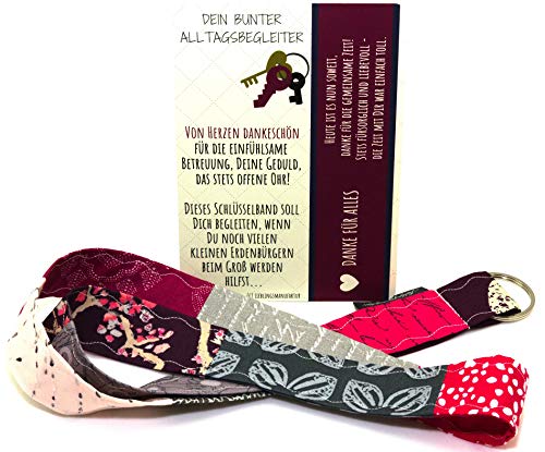 Lieblingsmanufaktur einzigartiges Geschenk Tagesmutter | von Herzen Dankeschön | Schlüsselband mit Karte & Botschaft Geschenk einfach Danke sagen | leuchtendes Abschiedsgeschenk Tagesmutter von Lieblingsmanufaktur