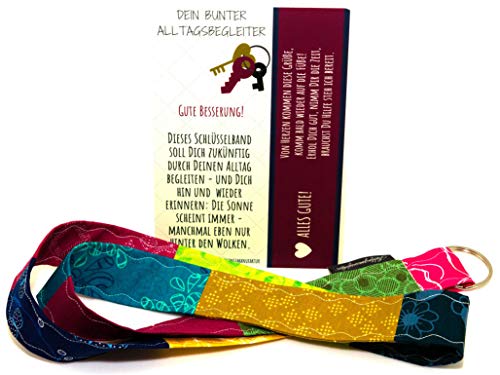 Lieblingsmanufaktur gute Besserung Geschenke | Alles Gute! | Schlüsselband mit Botschaft zur Genesung Karte | liebevolle Genesungsgeschenke | einzigartiges Geschenk Alltagsbegleiter von Lieblingsmanufaktur