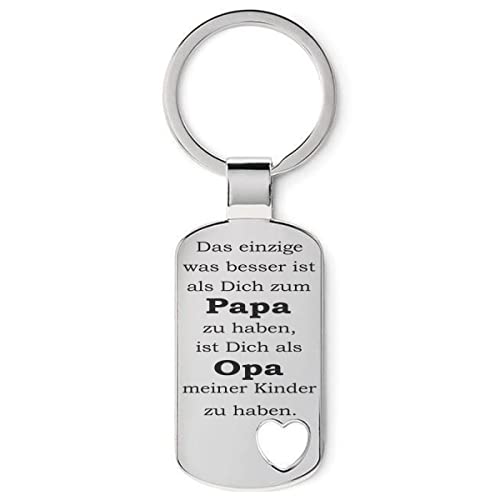 Lieblingsmensch Familien - Schlüsselanhänger aus Metall - Das einzige was besser ist -Herz (Papa-Opa-Kinder) von Lieblingsmensch