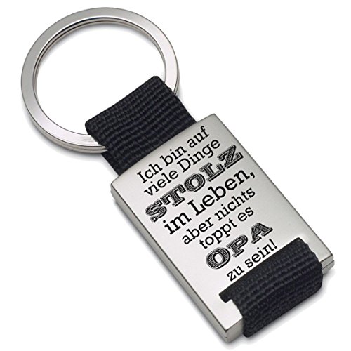 Lieblingsmensch Metall Schlüsselanhänger Modell: Ich bin auf viele Dinge stolz - Opa von Lieblingsmensch