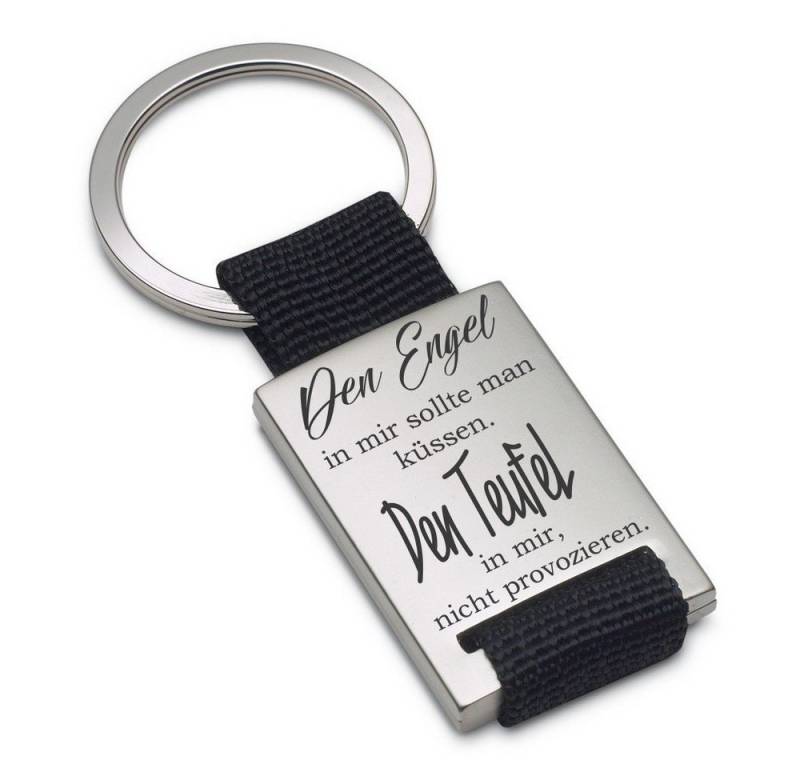 Lieblingsmensch Schlüsselanhänger Den Engel in mir - ein witziges Geschenk und Glücksbringer (Schlüsselanhänger mit Gravur, inklusive Schlüsselring), Robuste und filigrane Lasergravur von Lieblingsmensch