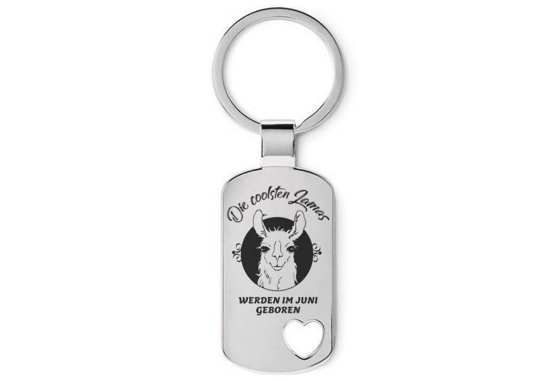 Lieblingsmensch Schlüsselanhänger Die coolsten Lamas - Juni - ein tolles Geschenk und Glücksbringer (Schlüsselanhänger mit Gravur, inklusive Schlüsselring), Robuste und filigrane Lasergravur von Lieblingsmensch