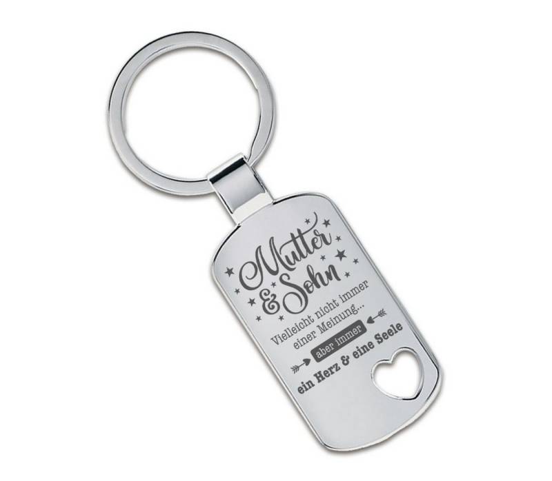 Lieblingsmensch Schlüsselanhänger Ein Herz und eine Seele Mutter - Sohn - Geschenk &Glücksbringer (Schlüsselanhänger mit Gravur, inklusive Schlüsselring), Robuste und filigrane Lasergravur von Lieblingsmensch