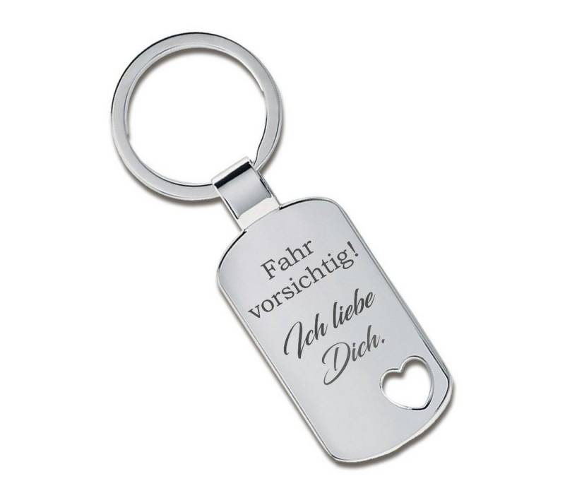 Lieblingsmensch Schlüsselanhänger Fahr vorsichtig! Ich liebe Dich. - ein tolles Geschenk (Schlüsselanhänger mit Gravur, inklusive Schlüsselring), Robuste und filigrane Lasergravur von Lieblingsmensch