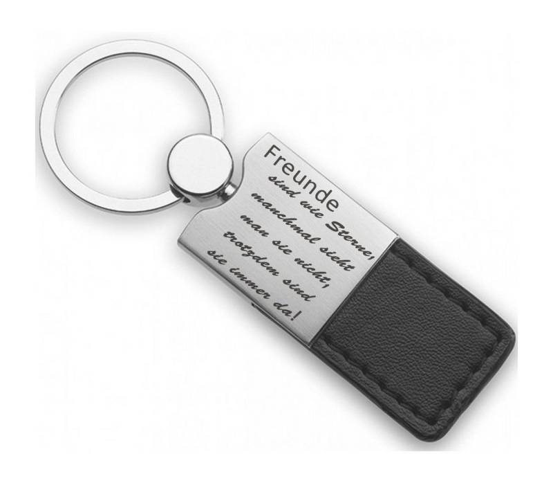 Lieblingsmensch Schlüsselanhänger Freunde sind wie Sterne - ein tolles Geschenk und Glücksbringer (Schlüsselanhänger mit Gravur, inklusive Schlüsselring), Robuste und filigrane Lasergravur von Lieblingsmensch