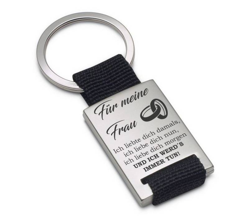 Lieblingsmensch Schlüsselanhänger Für meine Frau - Ich liebte dich damals.... und ich werd's immer tun (Schlüsselanhänger mit Gravur, inklusive Schlüsselring), Robuste und filigrane Lasergravur von Lieblingsmensch
