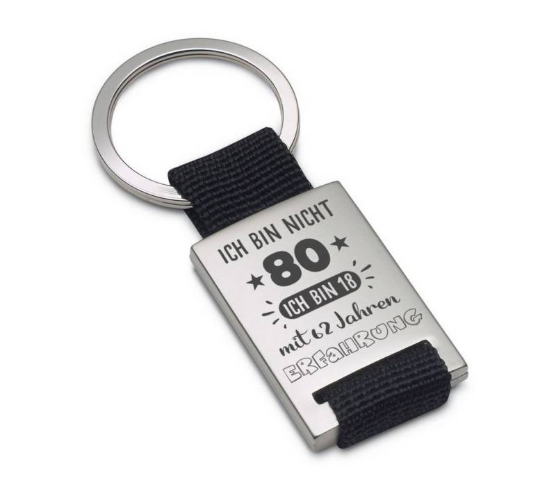 Lieblingsmensch Schlüsselanhänger Ich bin nicht 80 - ein tolles Geschenk &Glücksbringer (Schlüsselanhänger mit Gravur, inklusive Schlüsselring), Robuste und filigrane Lasergravur von Lieblingsmensch