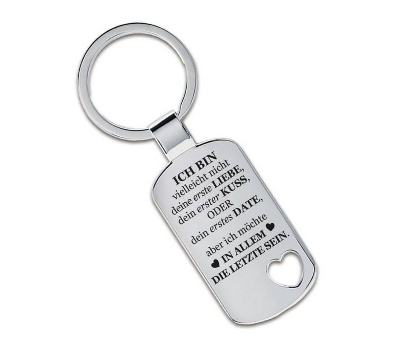 Lieblingsmensch Schlüsselanhänger Ich bin vielleicht nicht deine erste Liebe..-tolles Geschenk (Schlüsselanhänger mit Gravur, inklusive Schlüsselring), Robuste und filigrane Lasergravur von Lieblingsmensch