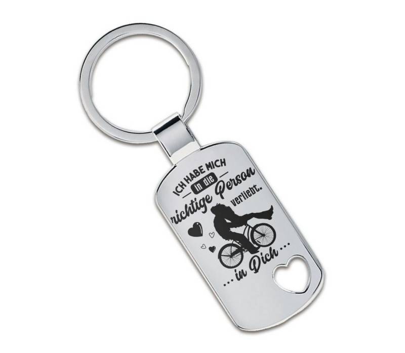 Lieblingsmensch Schlüsselanhänger Ich habe mich in die richtige Person verliebt - in Dich (Schlüsselanhänger mit Gravur, inklusive Schlüsselring), Robuste und filigrane Lasergravur von Lieblingsmensch