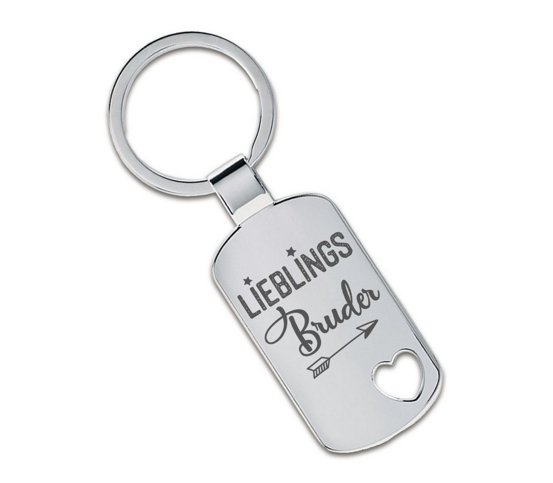 Lieblingsmensch Schlüsselanhänger Lieblings - Bruder (Schlüsselanhänger mit Gravur, inklusive Schlüsselring), Robuste und filigrane Lasergravur von Lieblingsmensch