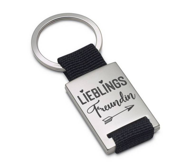 Lieblingsmensch Schlüsselanhänger Lieblings - Freundin - ein tolles Geschenk & Glücksbringer (Schlüsselanhänger mit Gravur, inklusive Schlüsselring), Robuste und filigrane Lasergravur von Lieblingsmensch