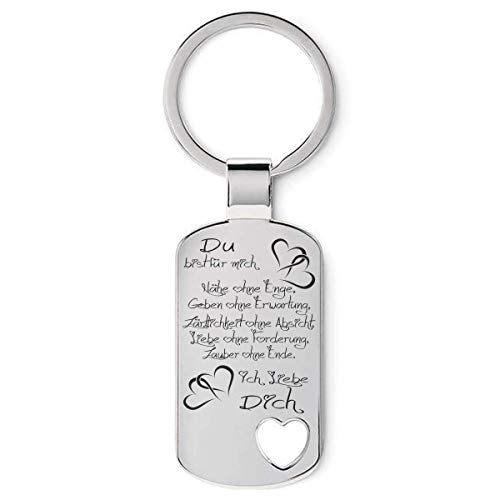 Lieblingsmensch Schlüsselanhänger Modell: Du bist für mich - Ausgestanztes Herz von Lieblingsmensch