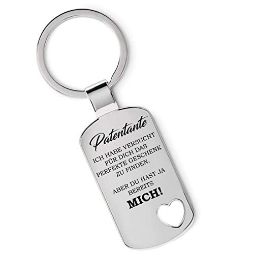 Lieblingsmensch Schlüsselanhänger Modell: Schlüsselanhänger: Ich habe versucht für Dich das perfekte…(Patentante) mit Rückseitengravur von Lieblingsmensch