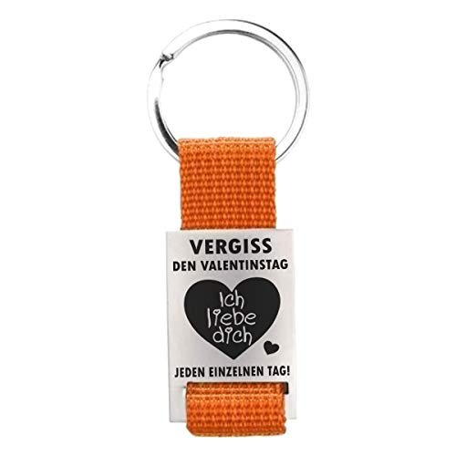 Lieblingsmensch Schlüsselanhänger Modell: Vergiss den Valentinstag - Orange von Lieblingsmensch