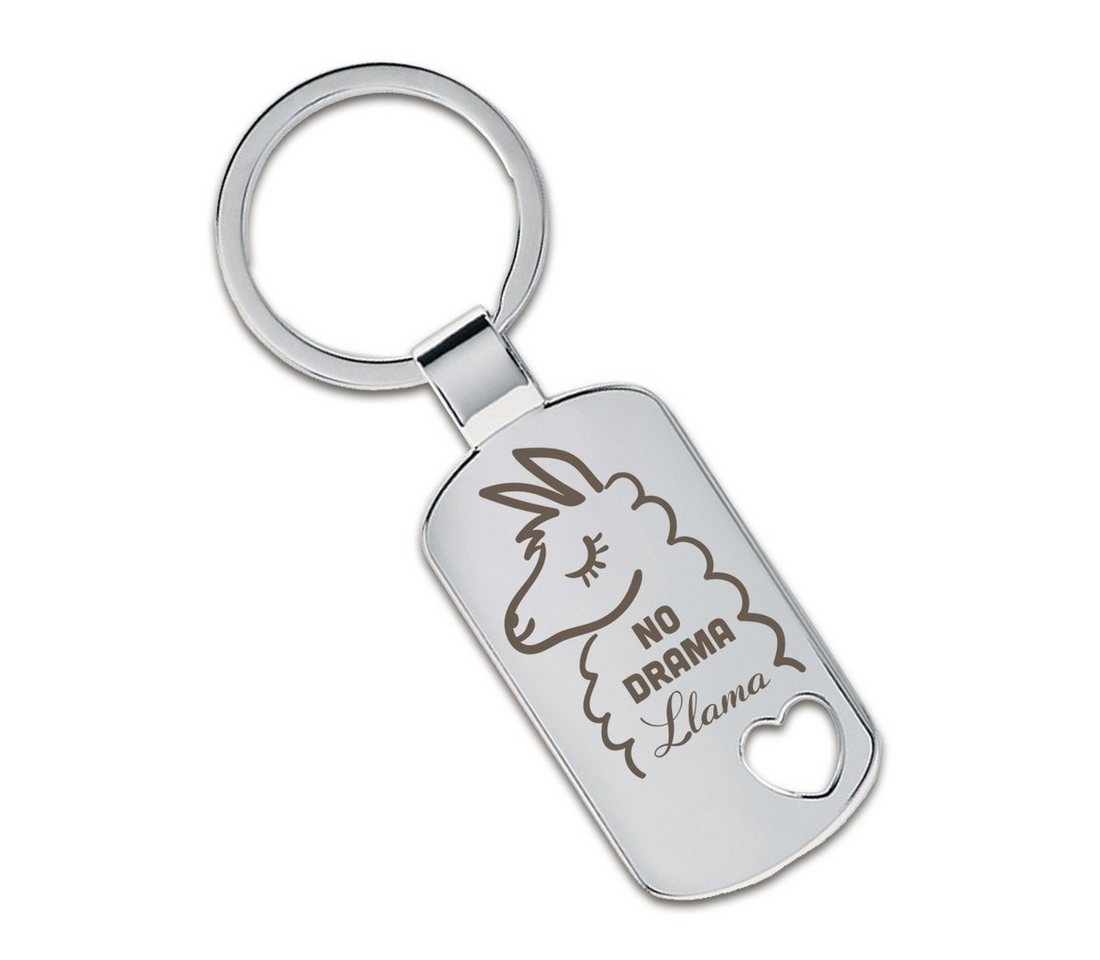 Lieblingsmensch Schlüsselanhänger No drama llama - ein tolles Geschenk &Glücksbringer (Schlüsselanhänger mit Gravur, inklusive Schlüsselring), Robuste und filigrane Lasergravur von Lieblingsmensch