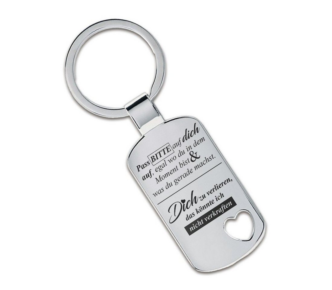 Lieblingsmensch Schlüsselanhänger Pass BITTE auf dich auf ...- ein tolles Geschenk &Glücksbringer (Schlüsselanhänger mit Gravur, inklusive Schlüsselring), Robuste und filigrane Lasergravur von Lieblingsmensch