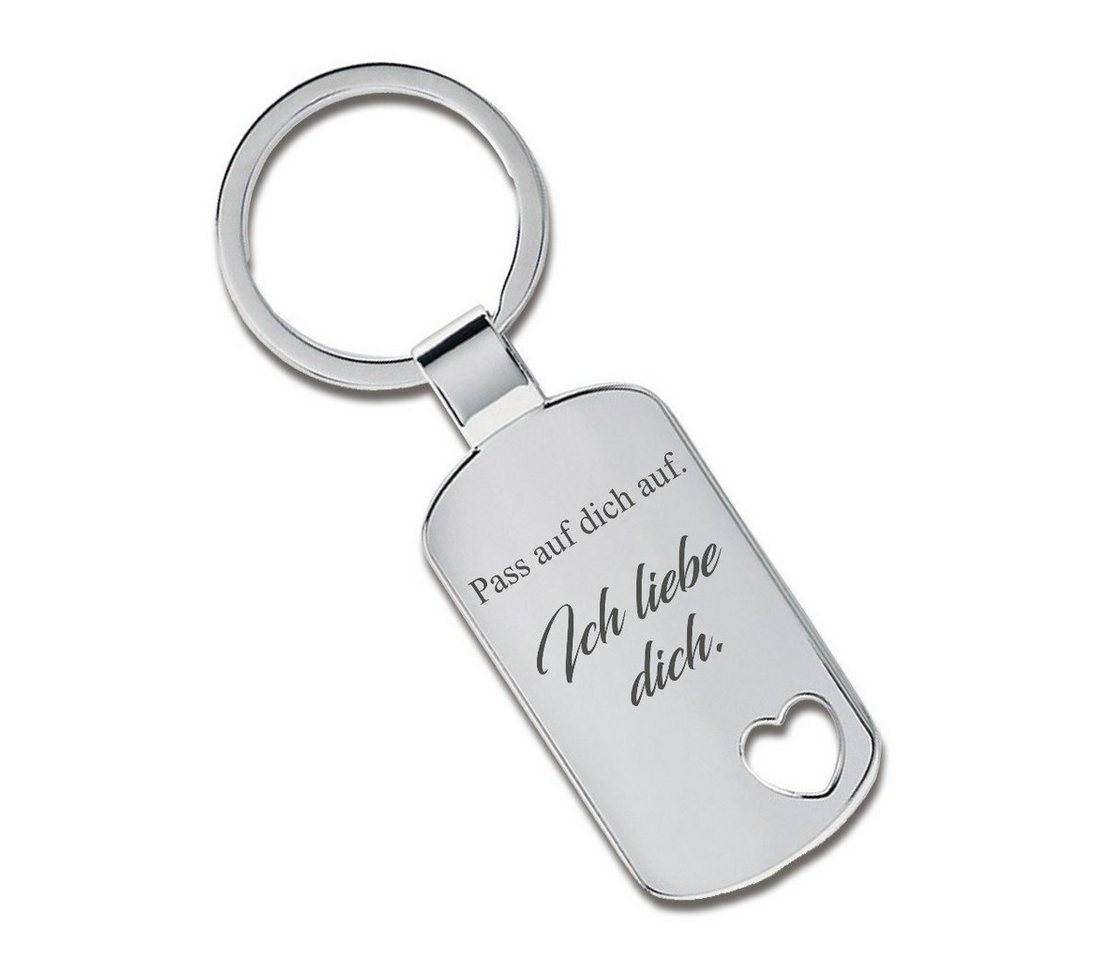 Lieblingsmensch Schlüsselanhänger Pass auf dich auf. Ich liebe dich. - ein tolles Geschenk (Schlüsselanhänger mit Gravur, inklusive Schlüsselring), Jubiläum von Lieblingsmensch