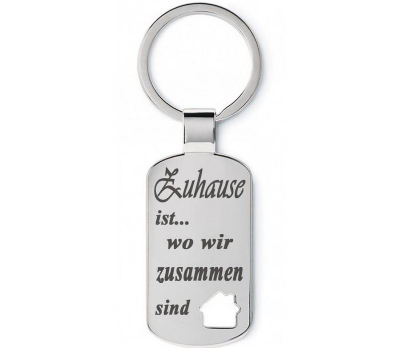 Lieblingsmensch Schlüsselanhänger Zuhause ist wo wir zusammen sind - schöner Glücksbringer (Schlüsselanhänger mit Gravur, inklusive Schlüsselring), Robuste und filigrane Lasergravur von Lieblingsmensch