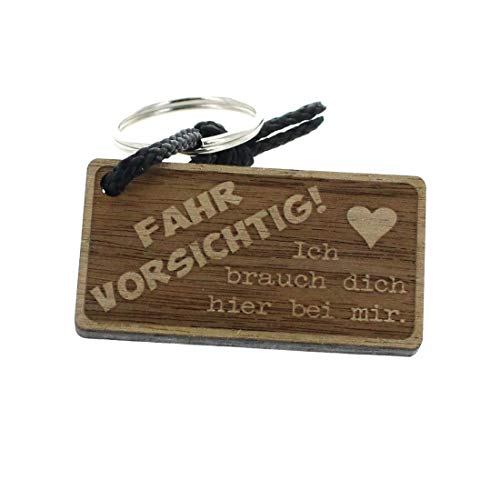 Lieblingsmensch Schlüsselanhänger aus Holz Modell: Fahr vorsichtig! von Lieblingsmensch