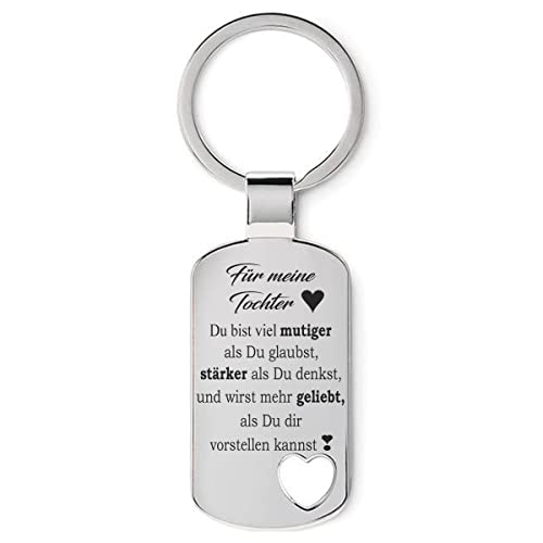 Lieblingsmensch Schlüsselanhänger mit filigraner Laser Gravur Modell: Für meine Tochter - ausgest. Herz/optional können Sie die Rückseite personalisieren mit Ihrem Wunschtext (Motiv mit Wunschtext) von Lieblingsmensch