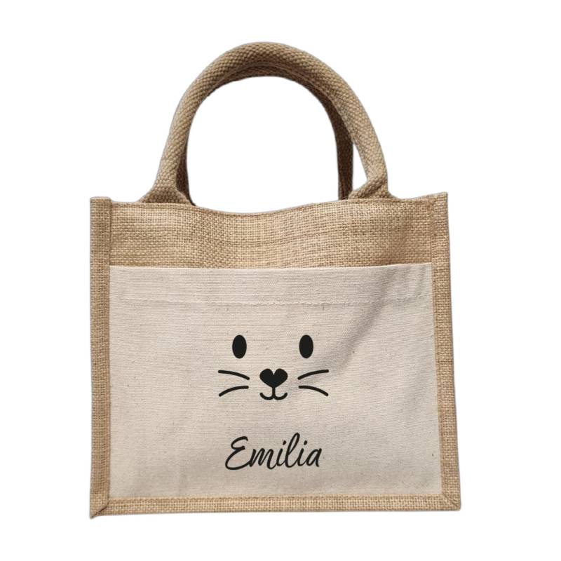 Personalisierte Jute-Tasche Ostern | Osterkorb Mit Namen Hasentasche Für Kinder Ostergeschenk Individuell von Lieblingsobjekt
