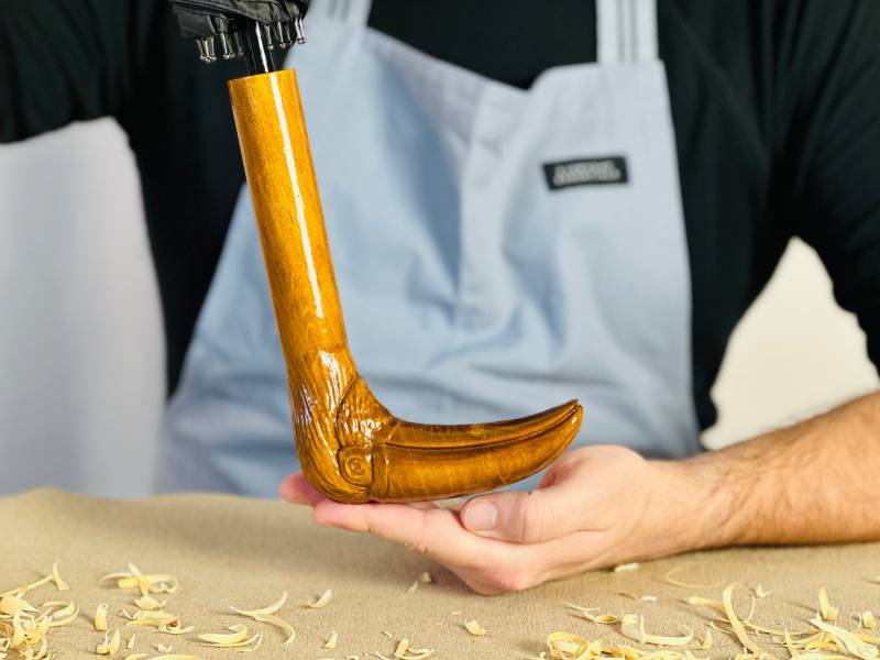 Einzigartiger Regenschirm Mit Holzgriff Handgefertigter Tukan, Einzigartiges Geschenk von Lieblingsschirm