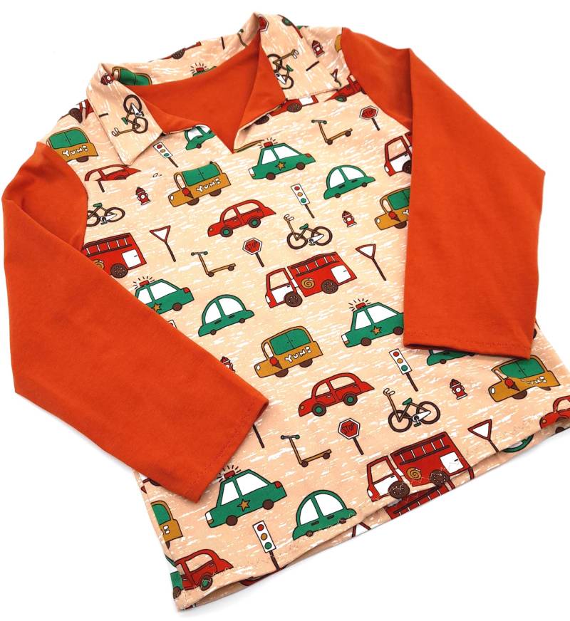 Langarmshirt Gr. 110 Für Jungs Aus Baumwolljersey Mit Automotiven, Geschenk Jungs. Wintershirt, Übergangsshirt von Lieblingsshop4You