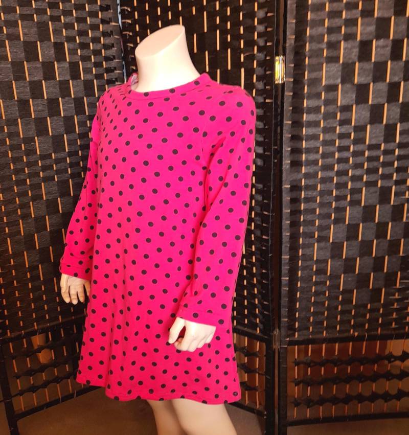 Mädchenkleid Gr. 104 in Pink Mit Blauen Punkten von Lieblingsshop4You