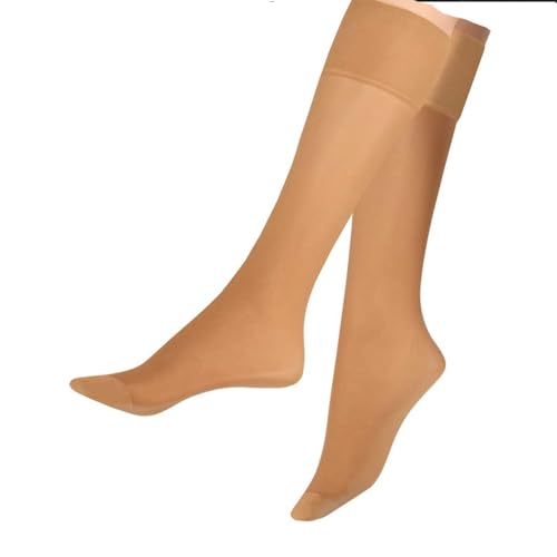 5er Pack Knie 20 den Transparent oder 40 DEN Nylon Fein-Kniestrümpfe breiter Komfortbund Damen (AMANDE 20 Den) von Lieblingsstrumpf24