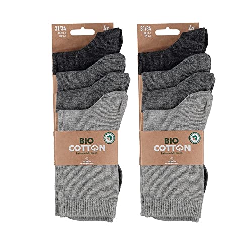 Lieblingsstrumpf24 by Koronowski 8 Paar Bio Baumwolle Socken ohne Naht Kinder Junge Mädchen Basic-Socken Öko-Tex Standard 100 (27-30, MULTI GREY) von Lieblingsstrumpf24 by Koronowski