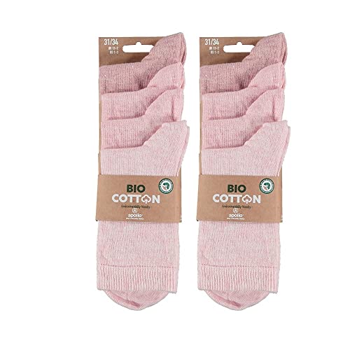 Lieblingsstrumpf24 8 Paar Bio Baumwolle Socken ohne Naht Kinder Junge Mädchen Basic-Socken Öko-Tex Standard 100 (31-34, MULTI PINK) von Lieblingsstrumpf24