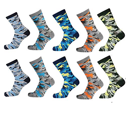 Lieblingsstrumpf24 10er Pack Socken Kinder Jungen Mädchen Baumwolle Öko-Tex Standard 100 (Camouflage Mix Special 31-34) von Lieblingsstrumpf24