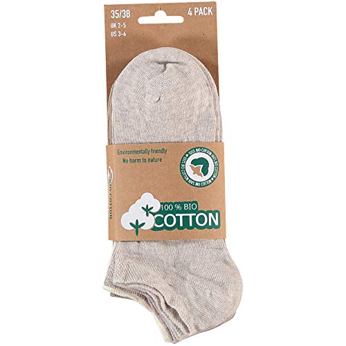 Lieblingsstrumpf24 8 Paar Bio Baumwolle Füsslinge Sneaker Socken ohne Naht Öko-Tex Standard 100 (35-38, Beige-Töne) von Lieblingsstrumpf24