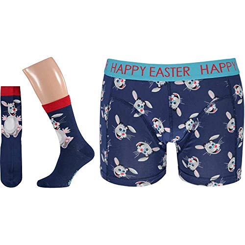 Lieblingsstrumpf24 Geschenkbox Ostern Unterhose und Socke Herren Baumwolle Happy Easter (Comb 1, XL) von Lieblingsstrumpf24