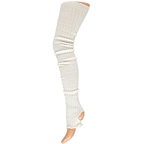 Lieblingsstrumpf24 LADIES Damen LEGWARMER Stulpen Beinwärmer Weiss 1 METER lange Stulpen mit Steg Garde Tanzmariechen von Lieblingsstrumpf24