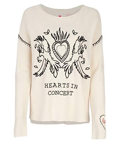 Lieblingsstück Damen Pullover 'HeikeK' mit Print Langarm, Creme (DE/NL/SE/PL, Numerisch, 40, Regular, Regular, Kitt) von Lieblingsstück