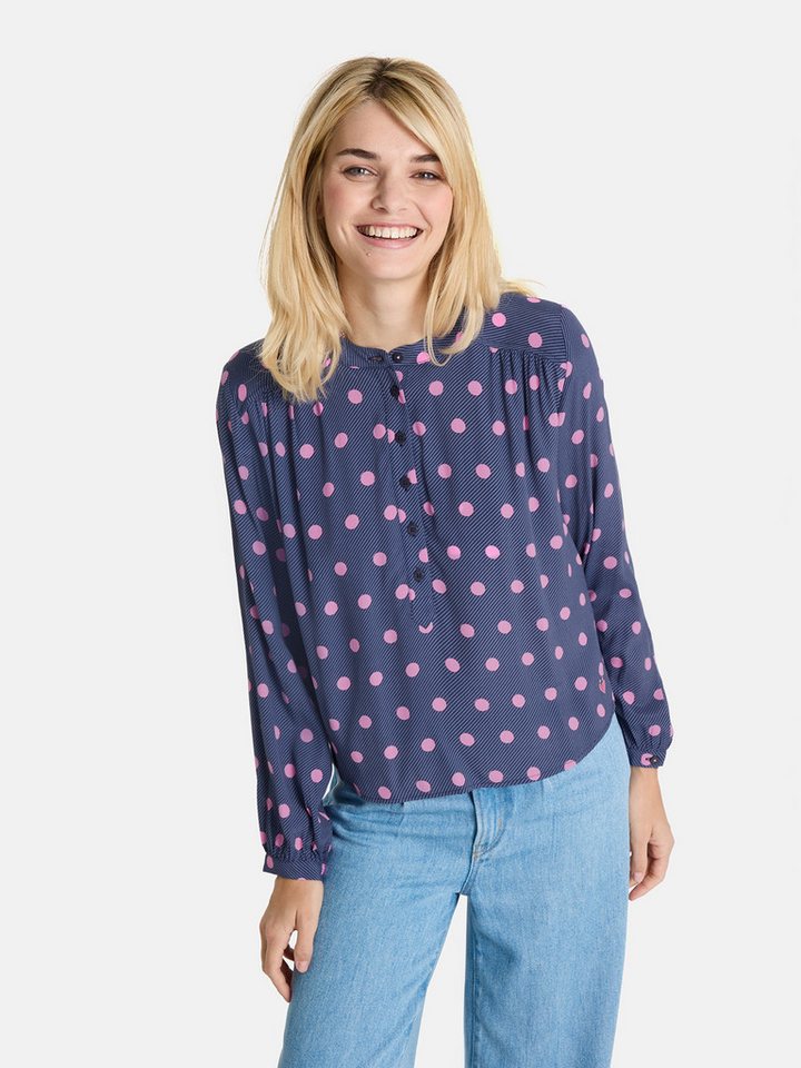 Lieblingsstück Langarmbluse EdiliaL mit Knopfleiste, gepunktet von Lieblingsstück