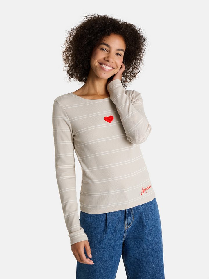 Lieblingsstück Langarmshirt SinaL mit Herzmotiv und Streifen von Lieblingsstück