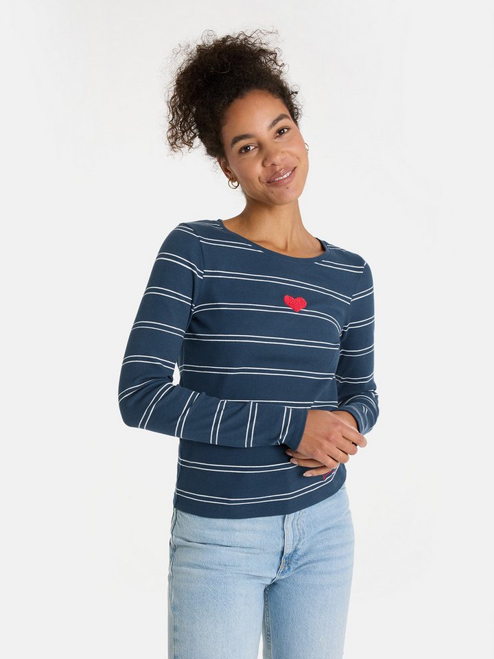 Lieblingsstück Langarmshirt SinaL mit Herzmotiv und Streifen von Lieblingsstück