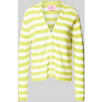 Lieblingsstück Strickjacke mit Streifenmuster Modell 'Kalimba' in Neon Gelb, Größe 42 von Lieblingsstück