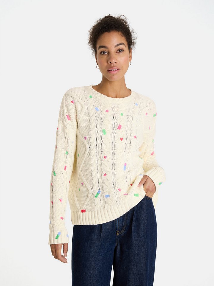 Lieblingsstück Strickpullover DinziL mit verspielten Stickdetails, Rundhals von Lieblingsstück